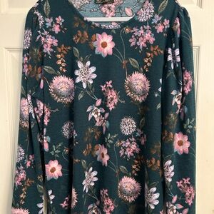 D&G Floral Long Sleeve Top - Green and Pink